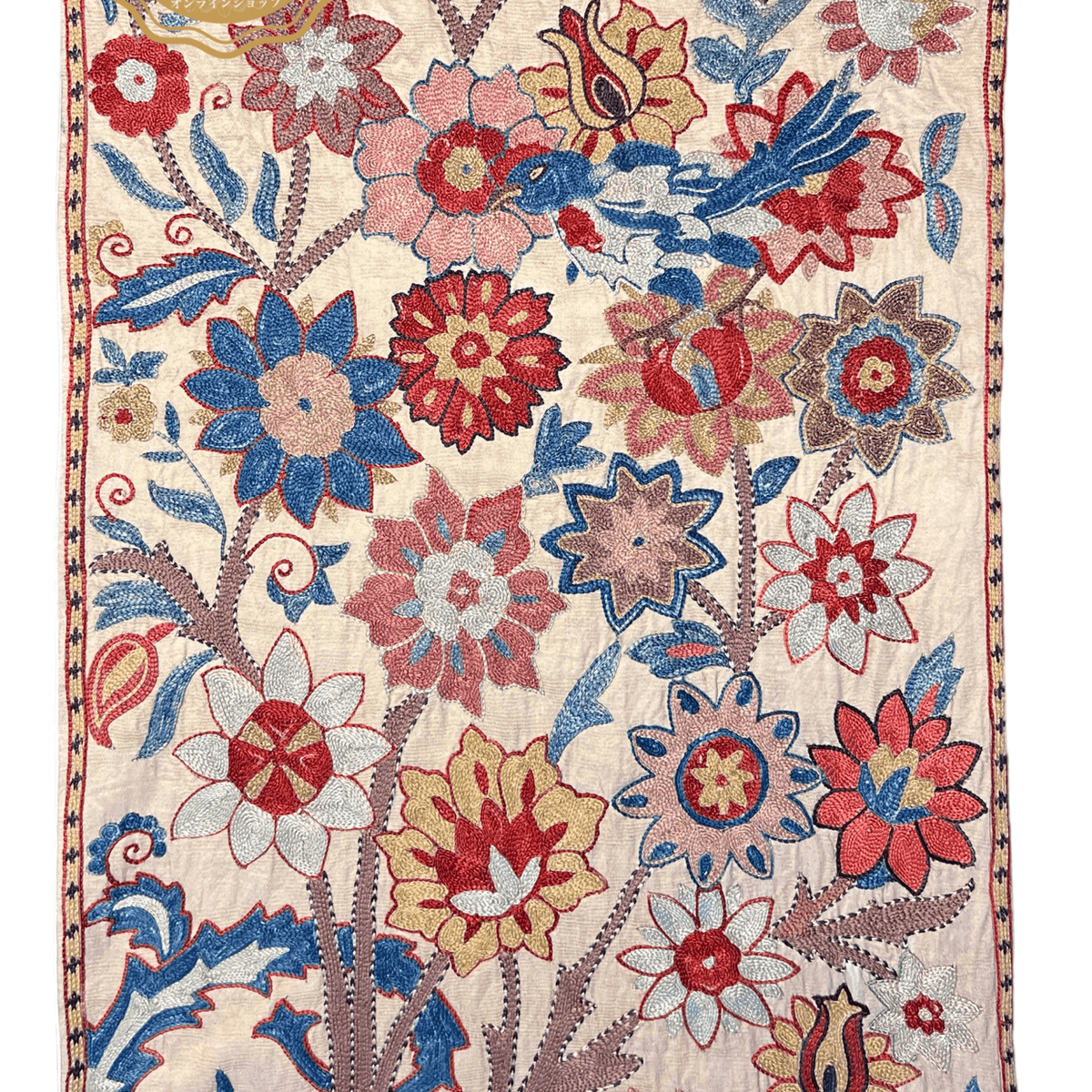 ウズベキスタン製 シルク スザニ刺繍 82×48cm