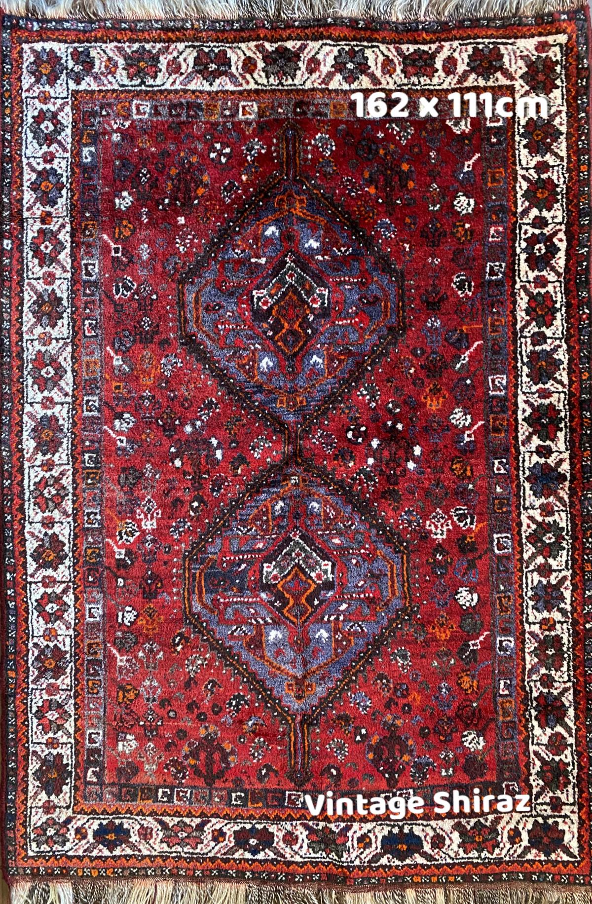 ヴィンテージ シラーズ産 ペルシャ絨毯 164×124cm