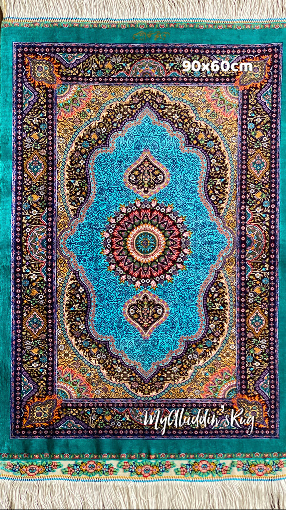クム産 ペルシャ絨毯 100%シルク 90×60cm– MARC My Aladdin's 