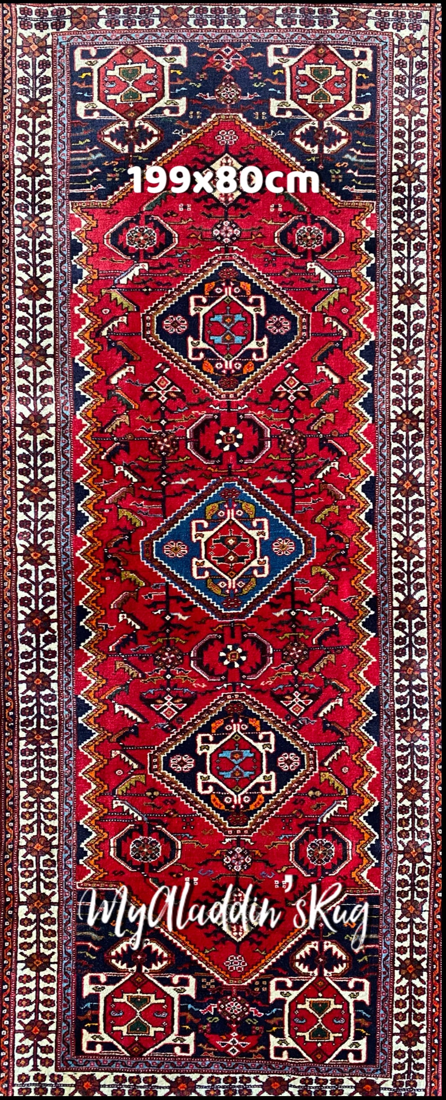 カシュガイ族 トライバルラグ 199×80cm– MARC My Aladdin's Rug & Carpet