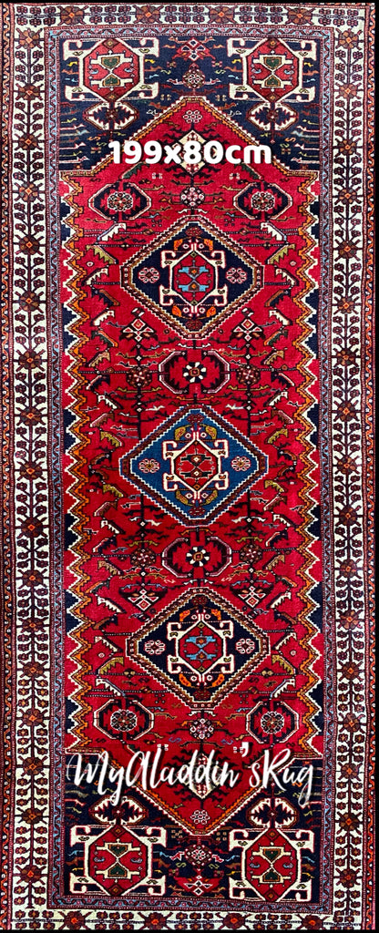 カシュガイ族 トライバルラグ 199×80cm– MARC My Aladdin's Rug