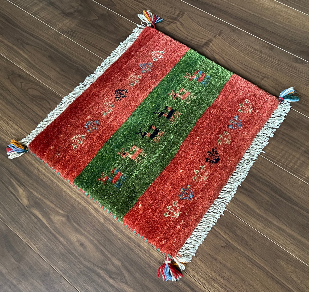 ペルシャ絨毯 ミニ ギャッベ 46×42cm - ラグ・カーペット