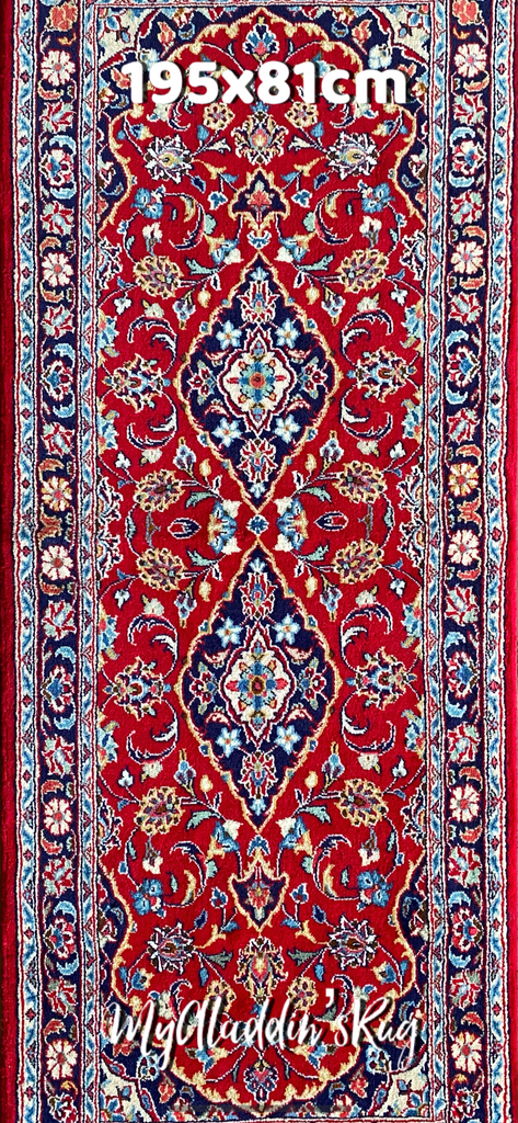 カシャン産 ペルシャ絨毯 ランナー 195×81cm