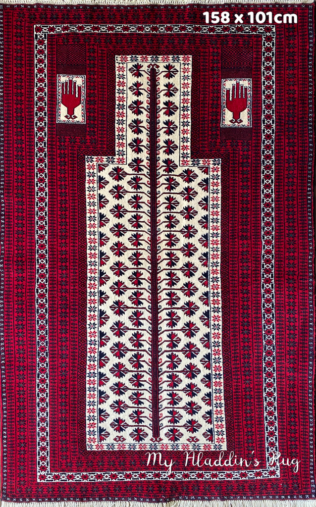 割30%バルーチ族 トライバルラグ ペルシャ絨毯 158×101cm ラグ