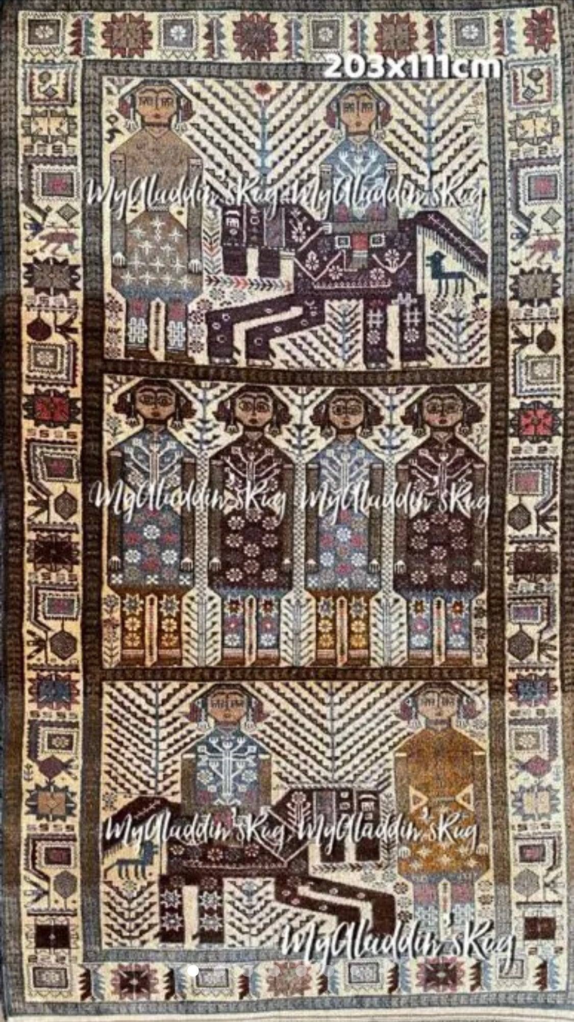 トライバルラグ　ペルシャ絨毯　ヴィンテージラグ　バルーチ族　アンティーク絨毯