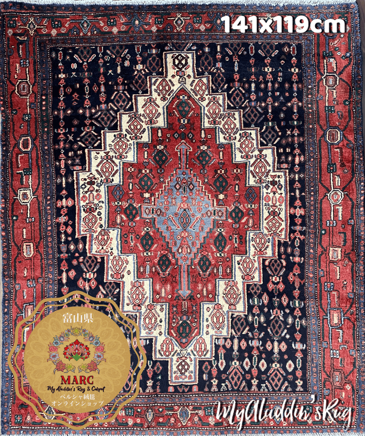 セネ産 ペルシャ絨毯 141×119cm– MARC My Aladdin's Rug & Carpet